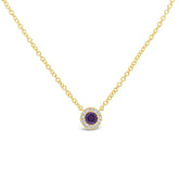 0.04ct Diamond & 0.10ct Amethyst 14k Yellow Gold Diamond Pendant